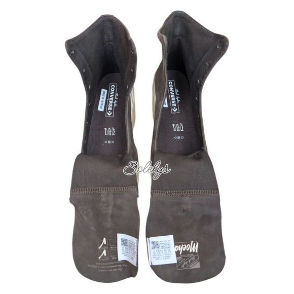 Converse Chuck 70 De Luxe Heel Platform Nubuck Leather Coffee Sneaker Boot 8.5 - Picture 8 of 9